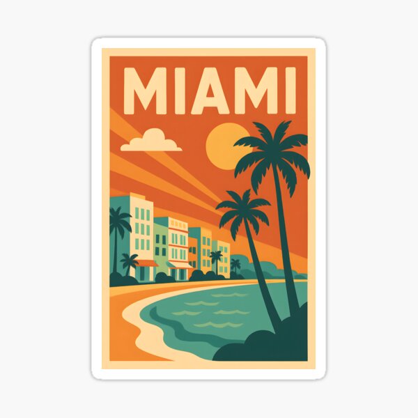 Item preview, Miami Retro Vintage Travel Art  designed and sold by SloganArtist.