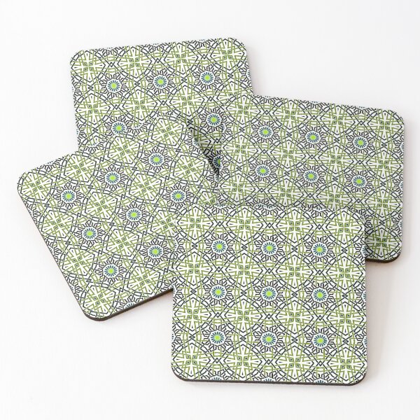 Item preview, Geometric Flowers in Stylized Green Garden designed and sold by Tarjiart.