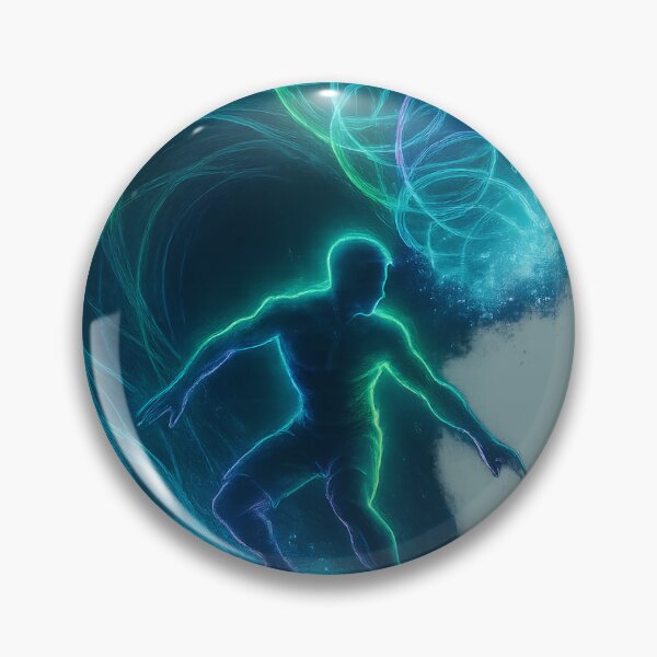 Item preview, Neon Wave Rider – Futuristic Surfer in Digital Ocean Energy Art designed and sold by Shoot-The-Moon.