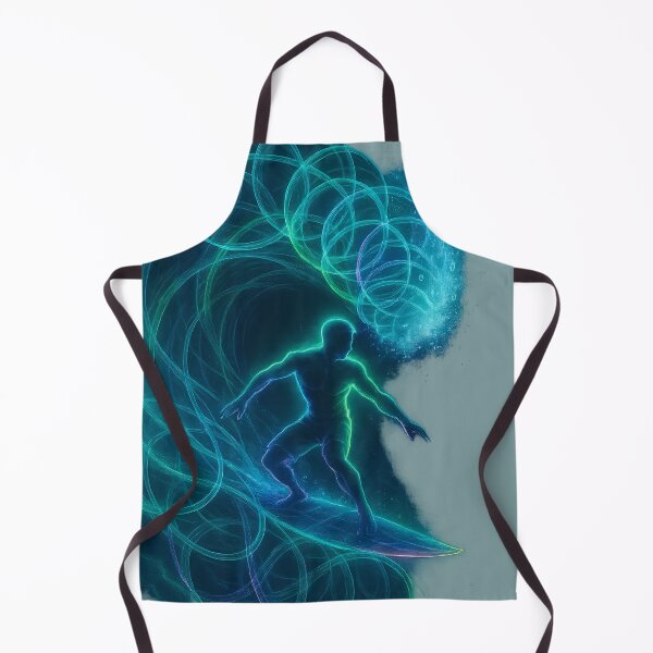 Item preview, Neon Wave Rider – Futuristic Surfer in Digital Ocean Energy Art designed and sold by Shoot-The-Moon.