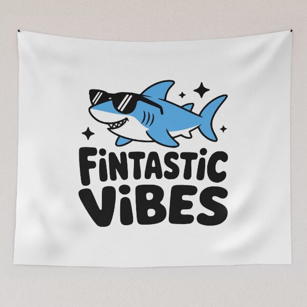 Item preview, Fintastic Vibes! Funny Shark Pun designed and sold by PMCreative.