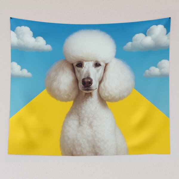 Item preview, Cute groomed white royal poodle designed and sold by mystiquelicorne.
