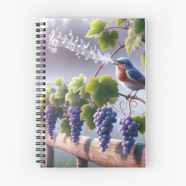 Artikelvorschau, Blauvogel singt auf einer Weinrebe entworfen und verkauft von Maria Dryfhout.