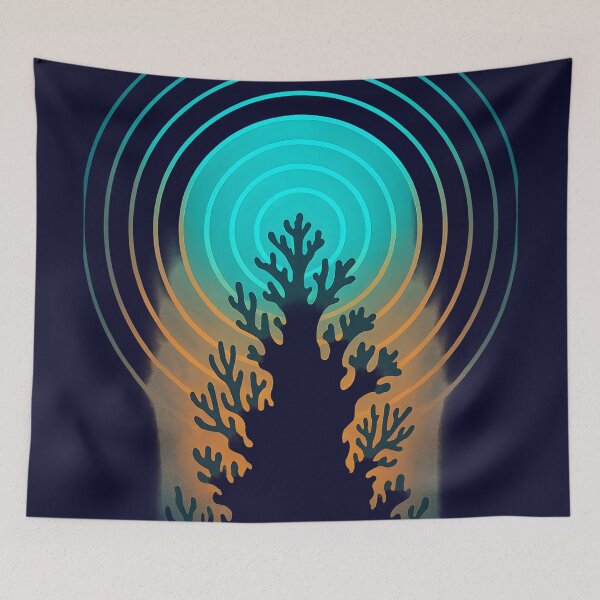 Item preview, Neon Coral Mind – Abstract Coral with Radiating Wave Design designed and sold by Shoot-The-Moon.
