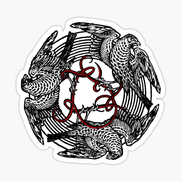 Item preview, Antique Bookplate Three Hawks William de Morgan designed and sold by Pixelchicken.