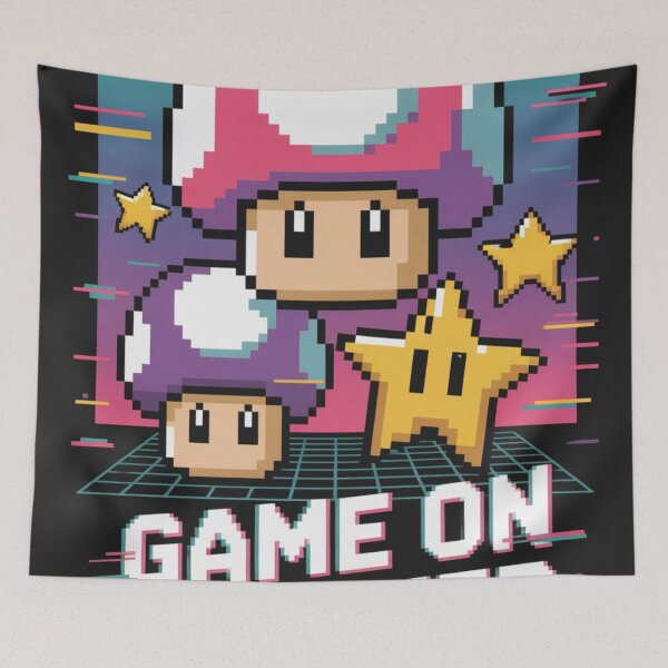 Item preview, Game On Forever Pixel Art Print - Retro Gaming Mushroom Design designed and sold by pnidesign.