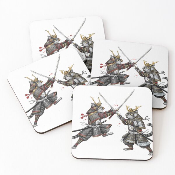 Item preview, Fierce Armored Cat Samurai, Sword Drawn designed and sold by schwa24jpn.