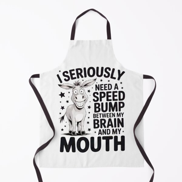 Item preview, Funny Donkey Cartoon Quote - Speed Bump Between My Brain and Mouth Design designed and sold by AScribbler0.