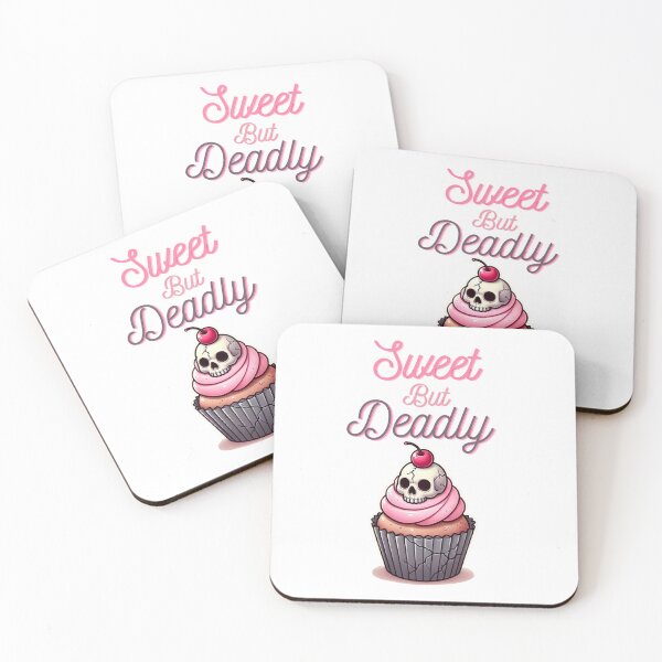 Item preview, Sweet But Deadly Cupcake Sticker – Cute Goth Sugar Warning Design designed and sold by HealthCoreCommunity.