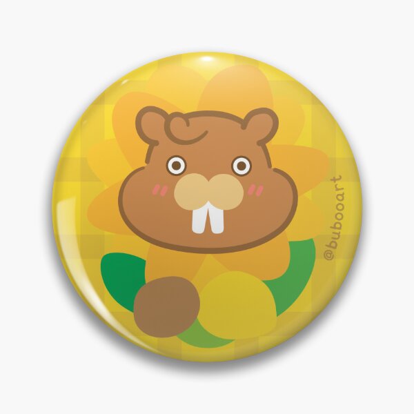 Item preview, Sunflower Yellow Colorful Print – Cute Cartoon Beaver "Taffy" Floral Design designed and sold by BuBooArt.