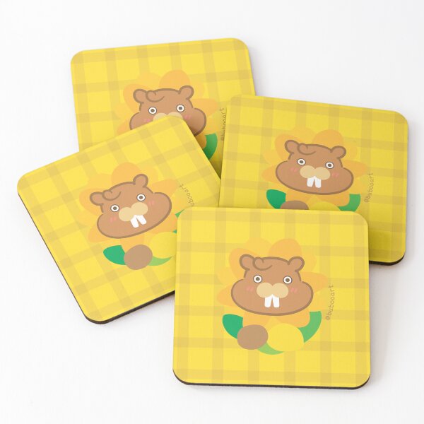 Item preview, Sunflower Yellow Colorful Print – Cute Cartoon Beaver "Taffy" Floral Design designed and sold by BuBooArt.