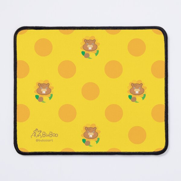 Item preview, Sunflower Yellow Colorful Print – Cute Cartoon Beaver "Taffy" Floral Design designed and sold by BuBooArt.