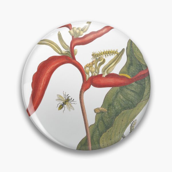 Item preview, Tropical Heliconia & Insects Vintage Botanical Print designed and sold by newyorkwala.