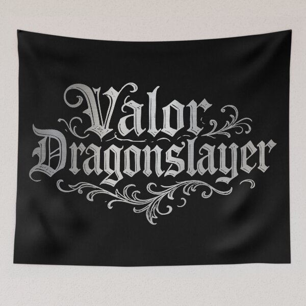 Item preview, Valor Dragonslayer Ornamental Text Design #silver designed and sold by SteadyRolling.