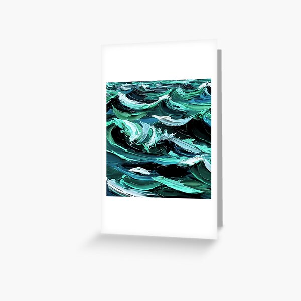 Item preview, abstract stormy ocean waves designed and sold by SKULLARTISTRY.