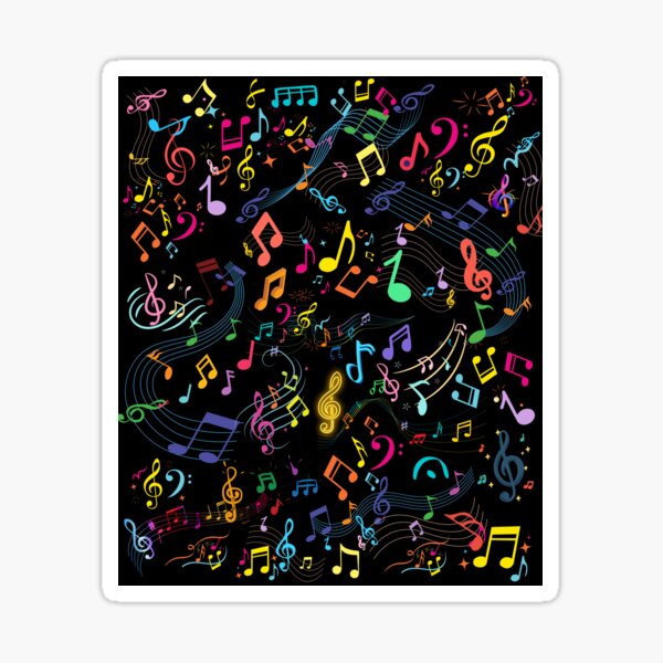Item preview, Music Everywhere In Black & Vivid Color Original Graphic Artwork designed and sold by BrightrDayMusicArt.