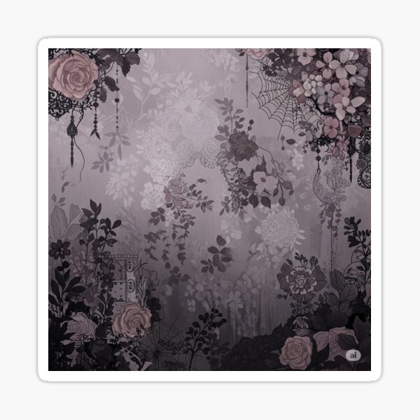 Item preview, soft goth floral design  designed and sold by lyssycreates.