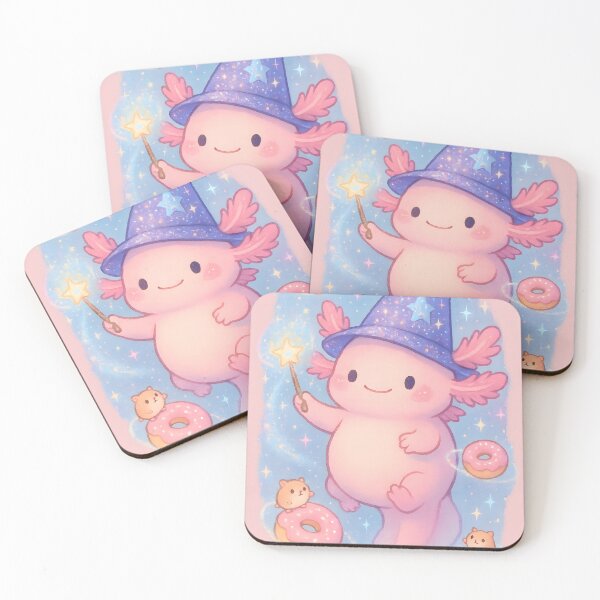 Item preview, Magical Axolotl Wizard – Kawaii Starry Donut Spell Cute Creature Art designed and sold by Shoot-The-Moon.