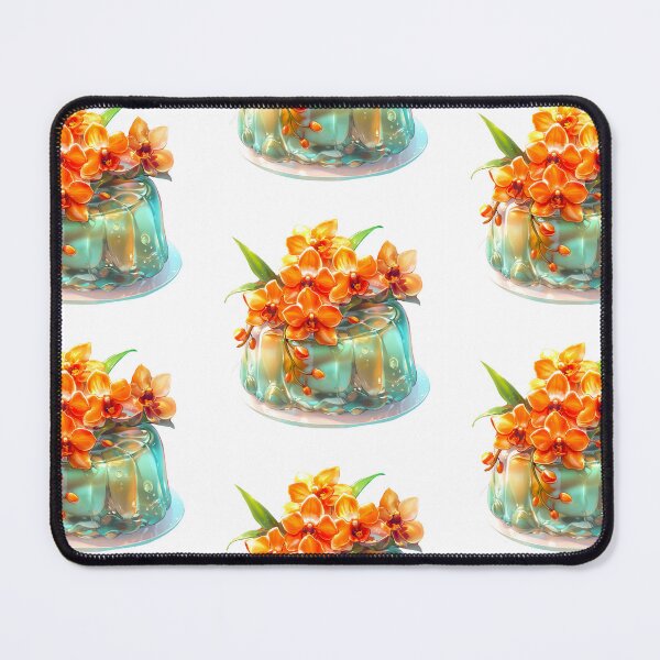 Item preview, Floral Jelly Dessert with Orange Orchids in Glossy Style designed and sold by Anastasiia Yurevych.
