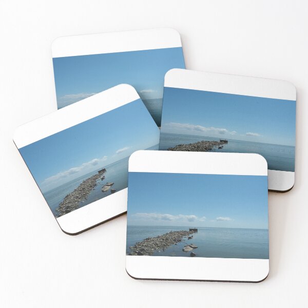 Item preview, Quiet Lake Breakwater – Minimalist Seascape Photography designed and sold by GetasArtWork.