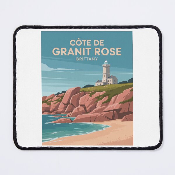 Item preview, Côte de Granit Rose Brittany – Retro Vintage Lighthouse & Pink Rocky Coast designed and sold by pod24.