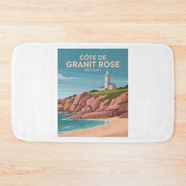 Item preview, Côte de Granit Rose Brittany – Retro Vintage Lighthouse & Pink Rocky Coast designed and sold by pod24.