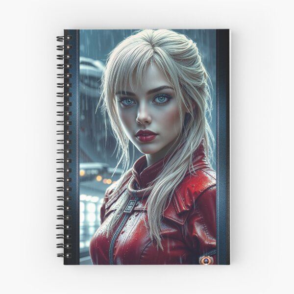 Item preview, Captivating Portrait Of Charlotte Lieselotte In Red Leather Amidst The Rain Mesmerizing AI Concept Art by Xzendor7 designed and sold by Xzendor7 Digital Art Creations.