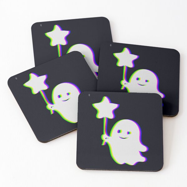 Item preview, Magical Glitch Ghost with Wand – Retro Cute Spooky Style designed and sold by Taans-Creation.