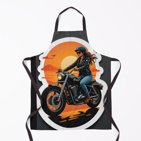 Item preview, Sunset and the motorcycle-woman rider designed and sold by Dorisartist.