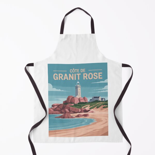 Artikelvorschau, Retro Vintage Côte de Granit Rose – Bretagne-Poster mit Leuchtturm & Rosa Küste entworfen und verkauft von pod24.