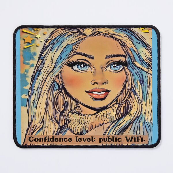 Item preview, Confidence Level Public WiFi – Funny Retro Portrait designed and sold by gleefulme.