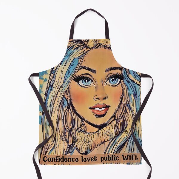 Item preview, Confidence Level Public WiFi – Funny Retro Portrait designed and sold by gleefulme.