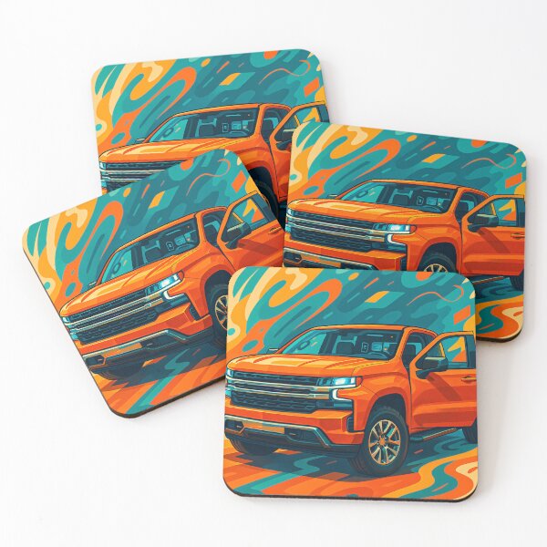 Item preview, Bold Pickup Truck Displayed In Vibrant Abstract Colorful Background designed and sold by RevUpDesign.