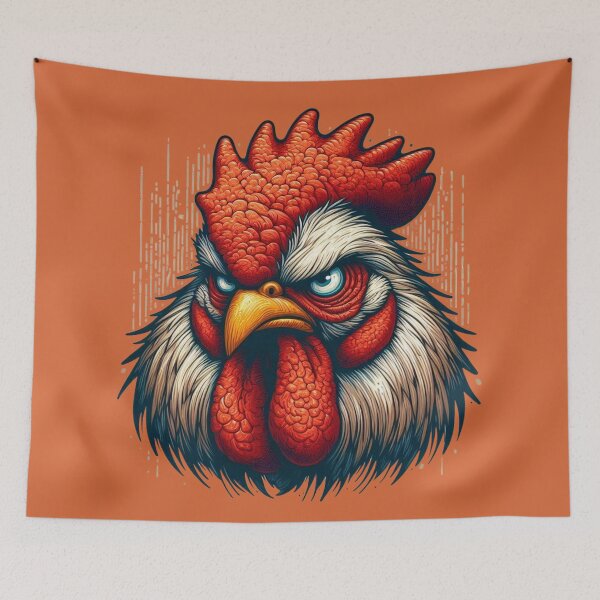 Item preview, Angry Rooster Head – Fierce Chicken Art with Bold Attitude designed and sold by gkhanco.