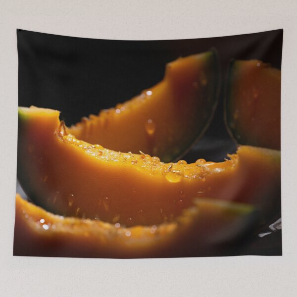 Item preview, Dark Moody Cantaloupe Melon – Dramatic Macro Photography designed and sold by ArtiQreate.