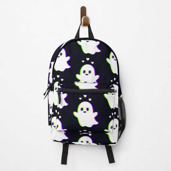 Item preview, Cute Glitch Ghost with Hearts – Kawaii Vaporwave Halloween Spirit designed and sold by Taans-Creation.