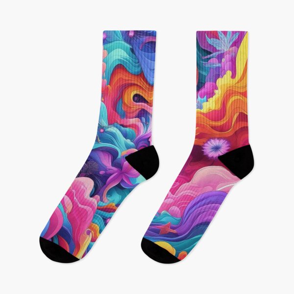 Item preview, Abstract Vivid Colorful Hills with Flowers designed and sold by AlinaSCorner.