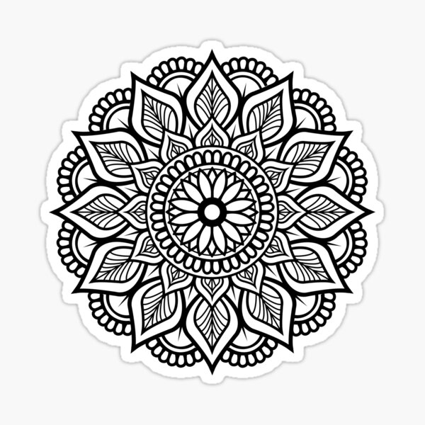 Item preview, Black & white flower mandala designed and sold by Gradasdaughter.