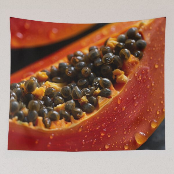 Item preview, Dark Moody Papaya Slices – Dramatic and Ultra-realistic Macro designed and sold by ArtiQreate.