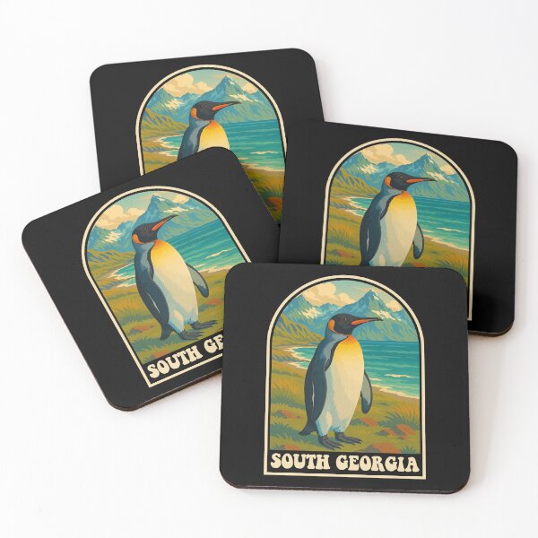 Item preview, South Georgia Penguin Coastal Wildlife Vintage Art designed and sold by JackCurtis1991.