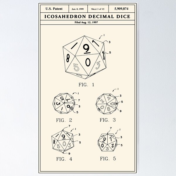 Item preview, D20 Patent (Dark Ink) designed and sold by DaddyRolledA1.