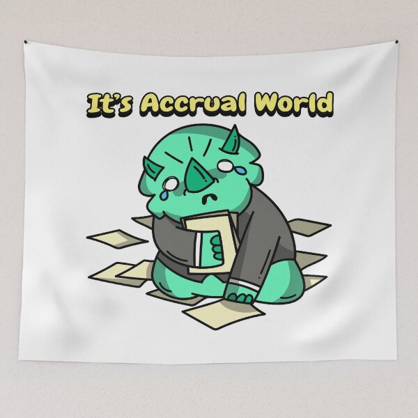 Item preview, It’s Accrual World Funny Dinosaur Crying in Suit Surrounded by Paperwork designed and sold by The Sun Brings Light.