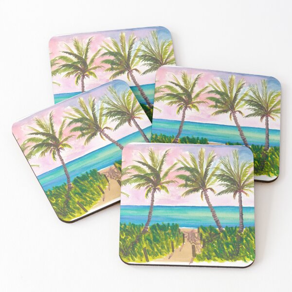 Item preview, Gorgeous Seascape with Palms and Turquoise Blue Sea designed and sold by artshop77.