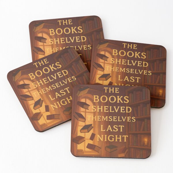 Item preview, The Books Shelved Themselves – Cozy Magic Poster designed and sold by CaffeinatedCreatures.