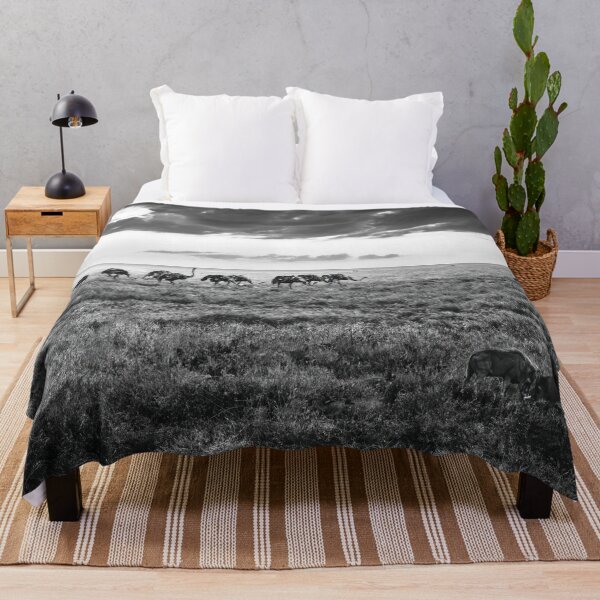 Item preview, Dusty Ostrich Parade In Black and White designed and sold by Kay Brewer.