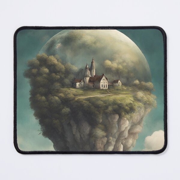 Item preview, Floating Island Village Fantasy Art | Surreal Dreamlike Landscape designed and sold by echowood26.
