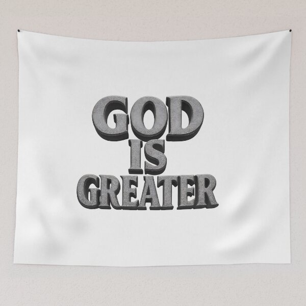 Item preview, God Is Greater 3D Christian Typography Design designed and sold by WolfPixelRo.