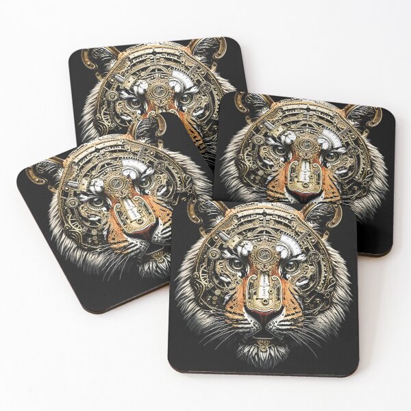 Item preview, Clockwork Tiger: Steampunk Beast Art designed and sold by ShadowAndSlate.