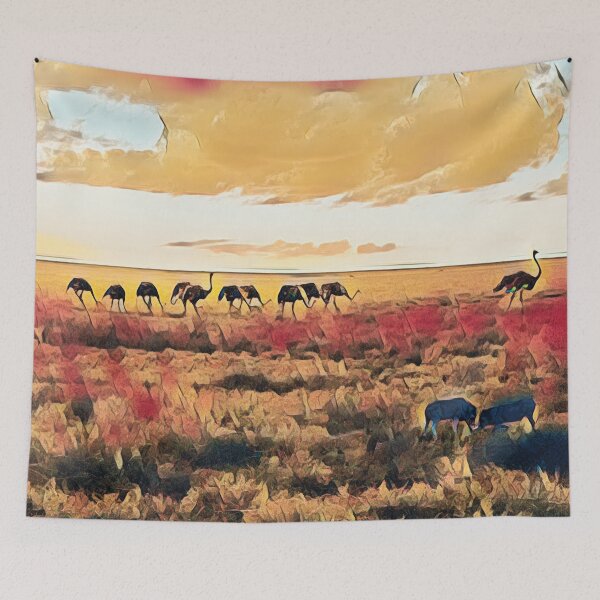 Item preview, Dusty Ostrich Parade Artfully Presented designed and sold by Kay Brewer.