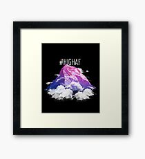 #HIGH AF Design With a Pink and Purple Mountain Top Framed Print
